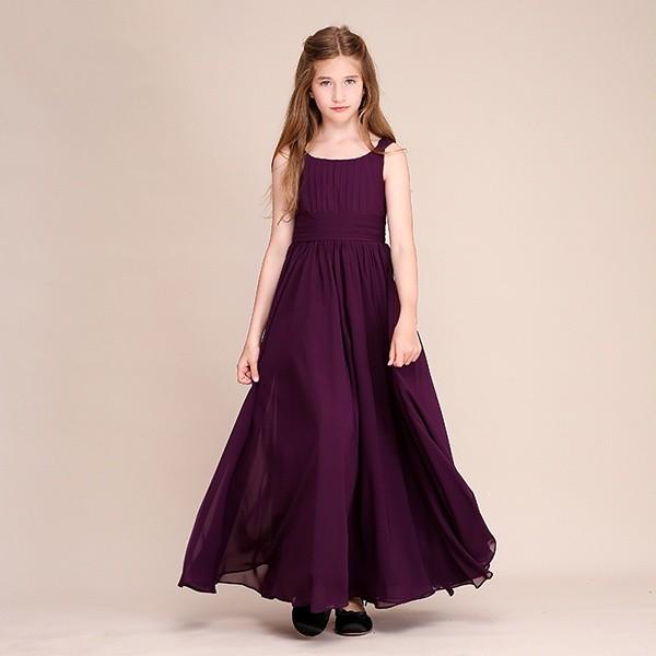 ロングドレス 紫 パープル 女の子 No10 子供 ドレス ピアノ発表会 ロングドレス プリーツ 上品 女の子 紫