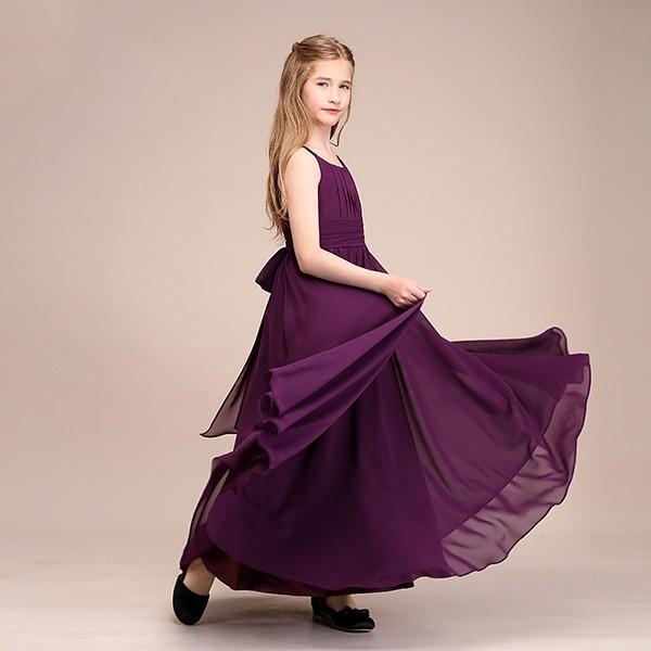 ロングドレス 紫 パープル 女の子 No10 ロングドレス 紫 パープル 女の子 No10 新作 ] パープルロングドレス