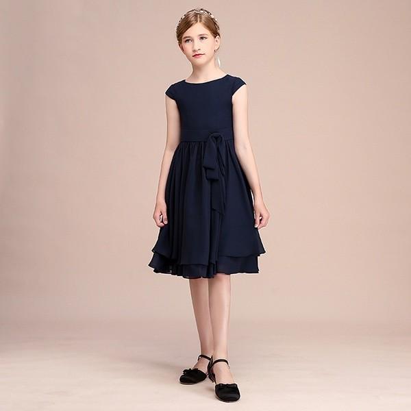 子供 ドレス ピアノ発表会 ミディアム丈 シフォンワンピ 上品 女の子
