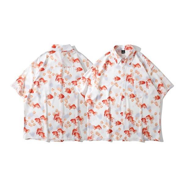 【新品 タグ付き】 haupia ⿻ いちごバナナシャツ 麻 ピンク リネン hansode-asanoha-02.jpg