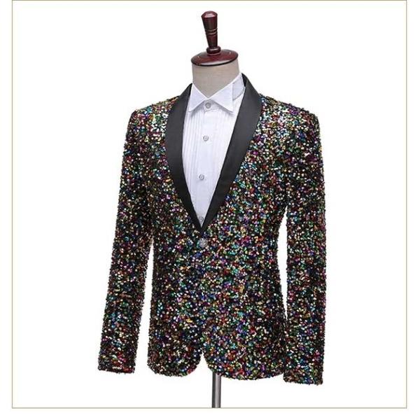 【送料無料】ジャケット（単品） ステージ衣装 メンズ 演出服 スパンコール キラキラ 個性的 カラオケ 大会 ダンス 衣装 王子様 貴公子 大人 演奏会 男性 アイドル 貴族服　舞台 演劇 オペラ 声楽 コスプレ ジャケット（単品） ステージ衣装 メンズ 演出服 スパンコール