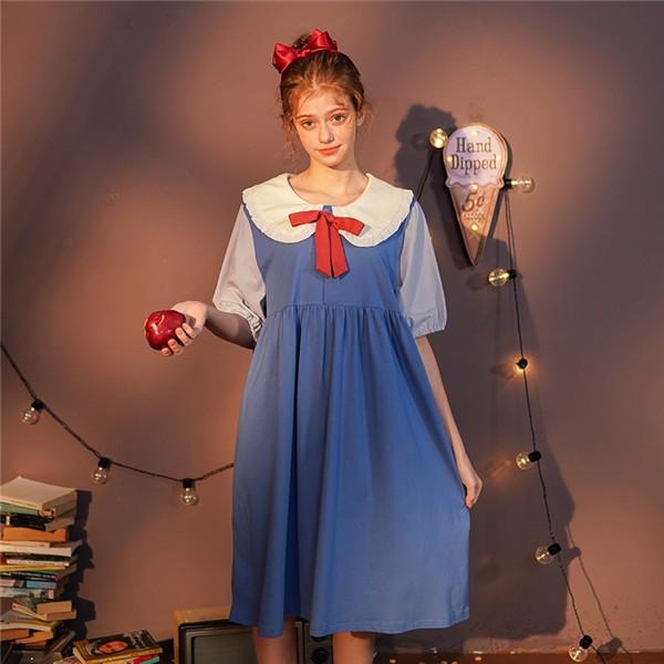 パジャマ レディース かわいい ワンピース 夏 半袖 ルームウェア 綿 ナイトウェア お姫様パジャマ 部屋着 寝巻き 韓国 寝間着 女性用 Ec351d3 マンテンショップ 通販 Yahoo ショッピング