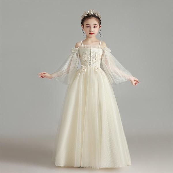 ピアノ発表会 ドレス 子供ドレス ワンピース お姫様 着やせ 上品