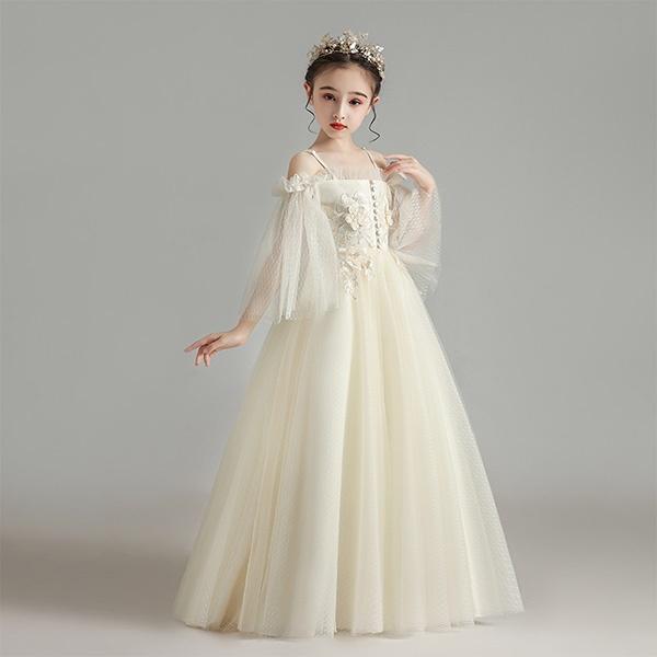 ピアノ発表会 ドレス 子供ドレス ワンピース お姫様 着やせ 上品