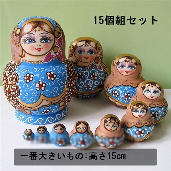 マトリョーシカ 人形 オブジェ インテリア 15個組センチ 15層 入れ子人形 花柄 工芸品 木製 ロシア ギフト かわいい 雑貨 手描き Ja005x2 マンテンショップ 通販 Yahoo ショッピング