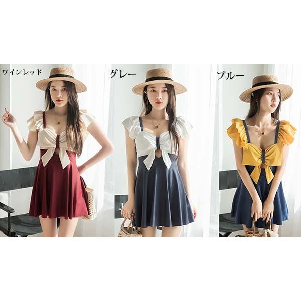 水着 レディース ワンピース水着 グレー ブルー ワインレッド セクシー