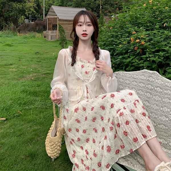 リゾートワンピース 花柄ワンピース 沖縄 大人可愛い 夏