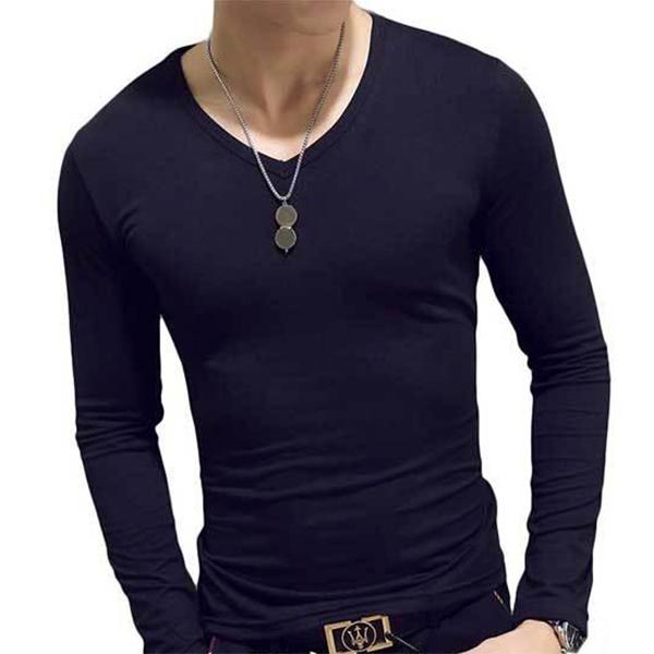 ロンt メンズ ロングtシャツ Tシャツ 長袖 カットソー Vネック さわやか 無地 ロンt おしゃれ M 03 Shop Mirai 通販 Yahoo ショッピング