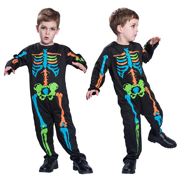 ハロウィン衣装 子供 オールインワン 男の子 髑髏 骸骨 どくろ コスプレ 仮装 コスチューム 変装 キッズ 子供用 お化け ドクロ ガイコツ コスプレ 衣装 変身 0818 ショップモモ 通販 Yahoo ショッピング