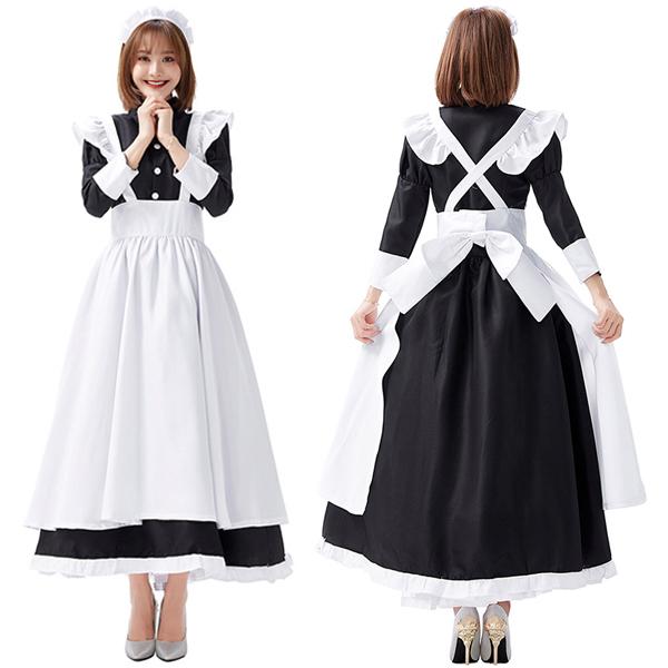メイド服 ロング コスプレ衣装 クラシカル ロイヤルメイド レディース 大人用 イギリス風 フリル クラシカル 3点セット 制服 喫茶店 変装 エプロン ゴスロリ Cl1523 ショップモモ 通販 Yahoo ショッピング