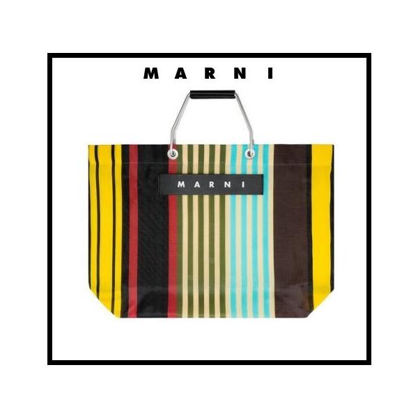 MARNI(マルニ)ストライプバッグ(マルチイエロー)フラワーカフェストライプバッグ完売品新色 送料無料