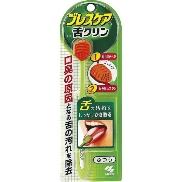 ブレスケア 舌クリン 舌専用ブラシ 小林製薬 舌クリーナ 舌の汚れ除去 W機能 取り除きヘラ&かき出しブラシ ふつう 口臭ケア オーラルケア コンパクトヘッド