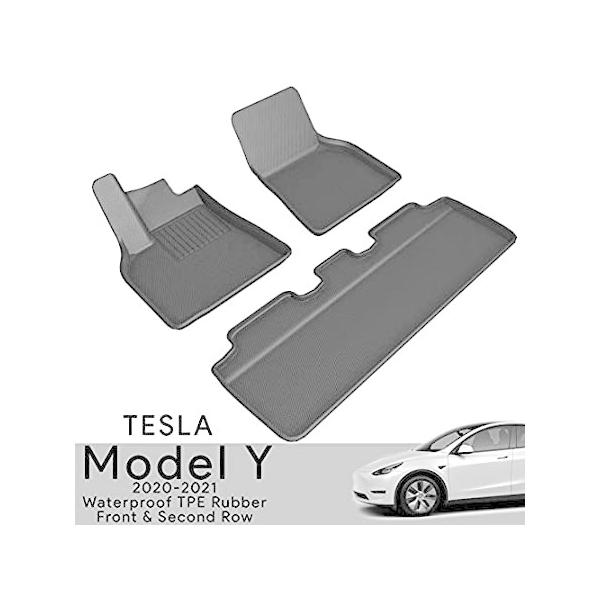 人気アイテムテスラ　TESLA モデルYフロアマット　防水 2020 2021 1列目と2列目 TPEラバー