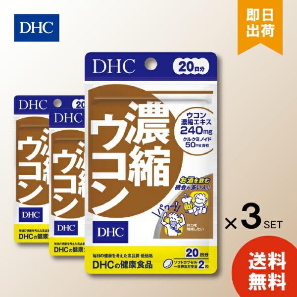 DHC 濃縮ウコン 20日分 サプリメント 肝臓 二日酔い 粒 錠剤 3 春ウコン 秋ウコン