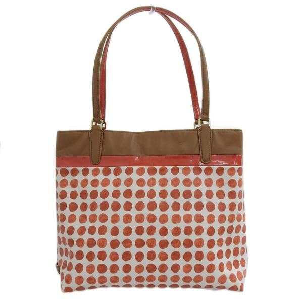 COACH（コーチ） ペイントドット 水玉 トートバッグ 赤 白 茶 29432