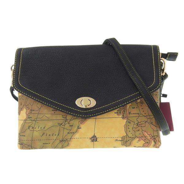 ✨️極美品✨️ ORBE VOYAGE ショルダーバッグ ミニウォレット 地図柄 オルベボヤージュ ORBE VOYAGE 2WAYバッグ 世界地図柄 ブラウン系 黒