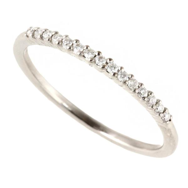 ヨンドシー 4℃ ハーフエタニティ 婚約指輪 マリッジリング K18WG メレダイヤモンド 9.5号 本物保証 箱付 超美品