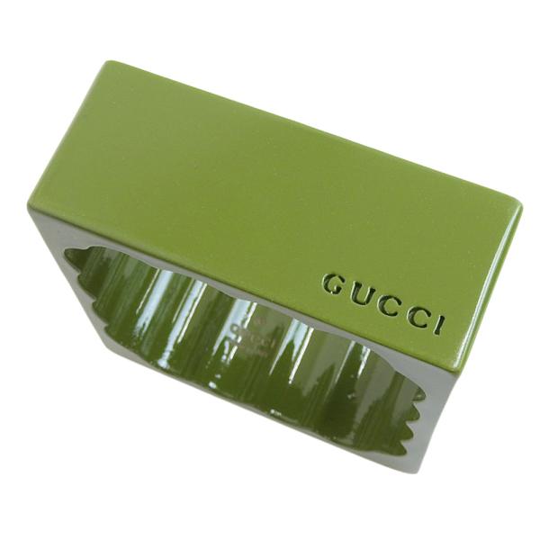 【本物保証】 箱付 美品 グッチ GUCCI バングル オリーブグリーン Mサイズ □V刻印 希少 レア GUCCI（グッチ） バングル オリーブグリーン Mサイズ □V刻印 希少
