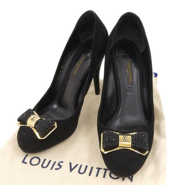 ルイヴィトン LOUIS VUITTON ロゴ パンプス ハイヒール ビジュー