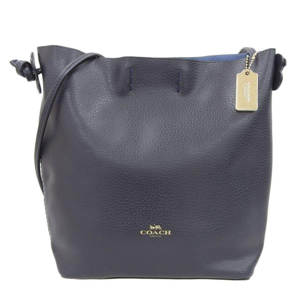 【本物保証】 美品 コーチ COACH  ロゴ ショルダーバッグ クロスボディ ペブルド レザー ダークネイビー F58661 COACH（コーチ） ロゴ ショルダーバッグ クロスボディ ペブルド レザー
