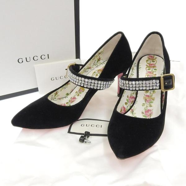 GUCCI グッチ パンプス ピンヒール ストラップ付 箱袋付 未使用-