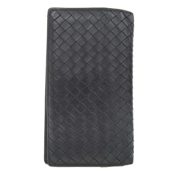 BOTTEGA VENETA ボッテガヴェネタ 財布 イントレチャート 272541 ブラック レザー メンズ 二つ折り 長財布 美品【本物保証】 BOTTEGA VENETA（ボッテガ・ヴェネタ） イントレチャート 二つ折長財布