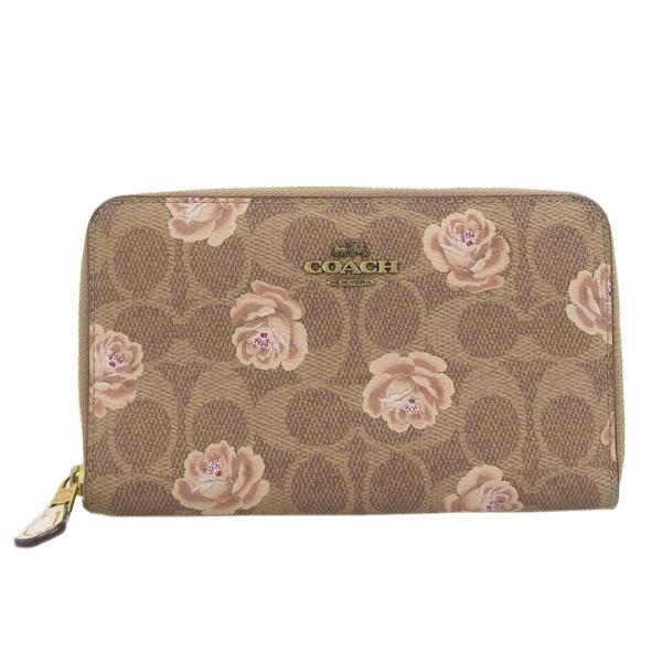 【本物保証】 コーチ COACH ミディアムジップアラウンド シグネチャー フラワー ラウンドファスナー 折り財布 31816 希少 レア 花柄 shop-takashimaya7_tk23b0310021