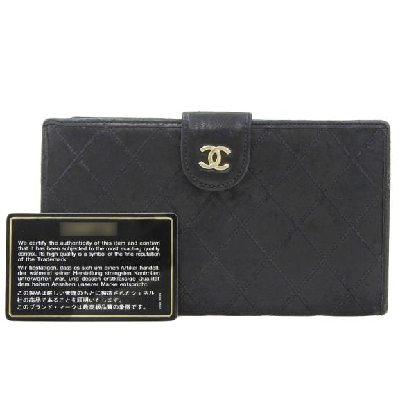 CHANEL シャネル 長財布 がま口 ピコローレ ココマーク ブラック CHANEL シャネル ココマーク ビコローレ がま口付 長財布 レザー