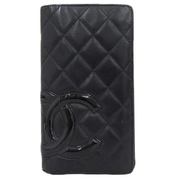 【本物保証】 シャネル CHANEL カンボンラインココマーク ロゴ 二つ折り長財布 ブティックシール2012.10.22 I.S シール付 13番台 A26717 CAMBON シャネル CHANEL カンボンラインココマーク ロゴ 二つ折り長