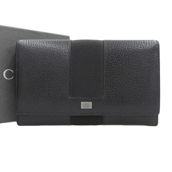 GUCCI（グッチ） オールドグッチ がま口付長財布 レザー ブラック 035