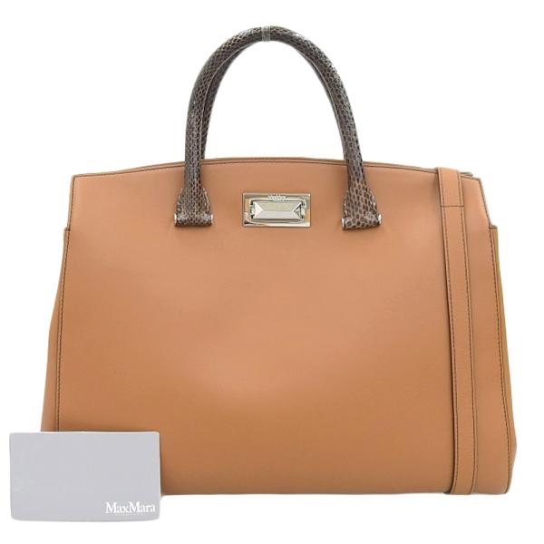 Max Mara マックスマーラ 2way ハンドバッグ ブラウン レザー Max Mara マックスマーラ ハンドバッグ 2way ブラウン レザー - メルカリ
