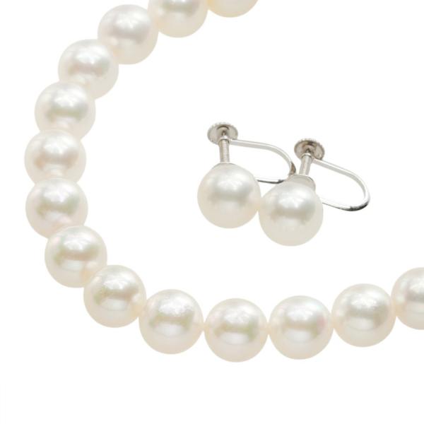 ネックレス イヤリング セット 約38.1g /2.5g SV環/K14WG アコヤ真珠