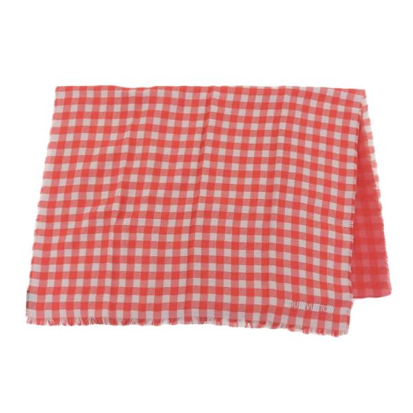 【本物保証】 超美品 ルイヴィトン LOUIS VUITTON エトール マサイ チェック デグラデ ストール 赤 レッド M75134 shop-takashimaya7_tk24b0215034