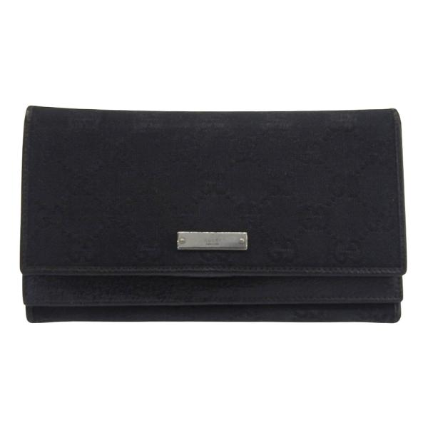 GGキャンバス グッチ GUCCI Wホック付長財布 131888 2149 ブラック
