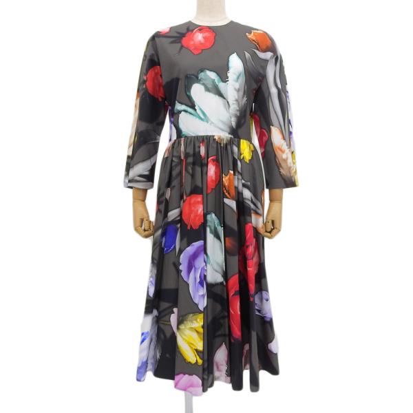 【美品】PRADAプラダ花柄プリントシルクブラウス40ブラックピンク shop-takashimaya7_tk25b0822033