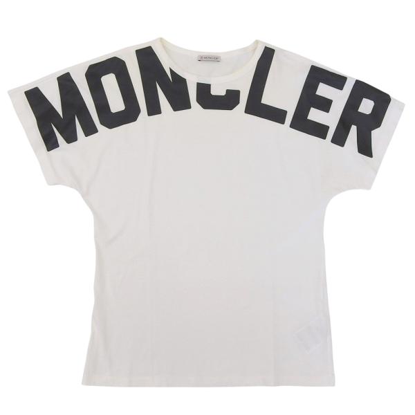 [匿名発送 丁寧梱包]タグ付き モンクレール Tシャツ サイズL 白 ラバーロゴ MONCLER（モンクレール） ロゴ Tシャツ F10938C70710 XS レディース