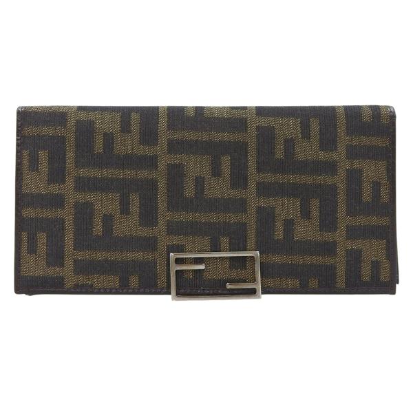 FENDI フェンディ　ズッキーノ　ズッカ柄 ブラウン FENDI（フェンディ） ズッカ柄 長財布 15827 キャンバス ブラウン ロゴ
