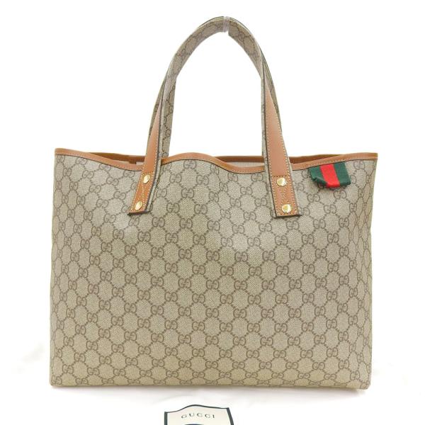 GG グッチ GUCCI GGスプリーム トートバッグ ロゴ シェリーライン