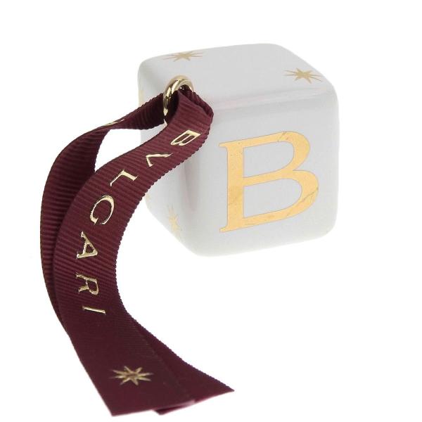 BVLGARI ブルガリ B キューブ チャーム 置物 ホワイト 白