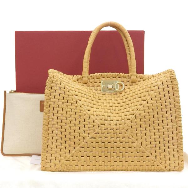 【未使用級】サルヴァトーレフェラガモ Studio Box bag ガンチーニ FERRAGAMO フェラガモ ハンドバッグ レディース STUDIO BOX BAG