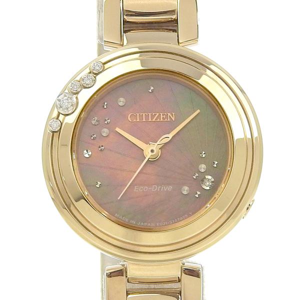 【本物保証】 箱・保付 超美品 シチズン CITIZEN L エル エコドライブ レディース 腕時計 シェル文字盤 メレダイヤモンド入 EM0468 82Y CITIZEN L シチズン エル エコドライブ レディース 腕時計 シェル文字