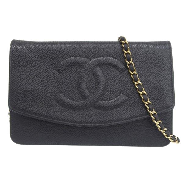 CHANELロゴプレートウォレット新品 　レア物　本日限定価格❗早い者勝ち❗　価格沸騰中❗ CHANEL（シャネル） チェーンウォレット ココマーク ロゴ キャビア