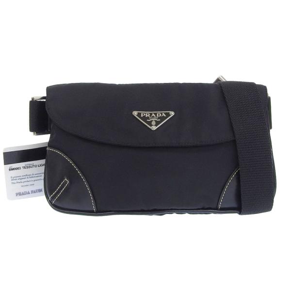 PRADA ウエストポーチ ブラック BM0003 PRADA（プラダ） 本物保証 保付 超美品 ウエストポーチ ウエストバッグ