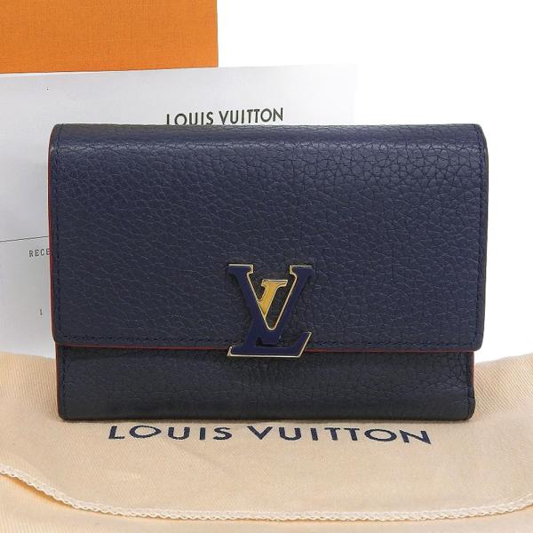 超美品　ルイヴィトン　M63741 トリヨン ポルトフォイユ カプシーヌ LV ルイヴィトンポルトフォイユ カプシーヌ コンパクト マリーヌ