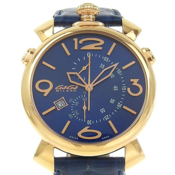 美品✨　ガガミラノ　マヌアーレ　シン　クロノ　5098 メンズ　付属品完備　QZ GaGa MILANO - 美品✨ ガガミラノ マヌアーレ シン クロノ 5098