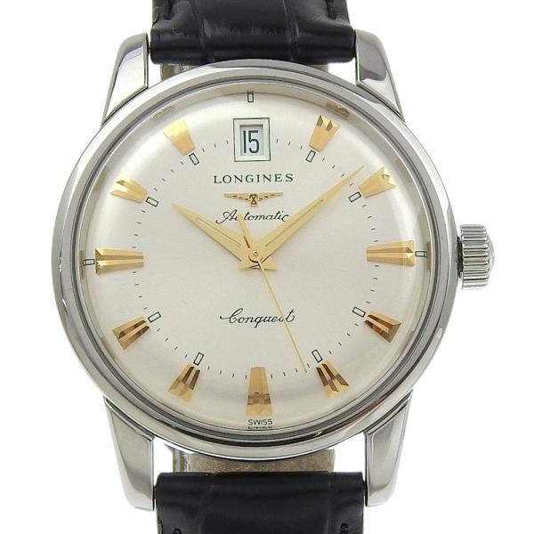 超美品、ロンジン時計、軽量 コンクエスト ロンジン LONGINES ヘリテージ L1 611 4 シルバー文字盤