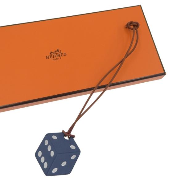 HERMES（エルメス） ダイスモチーフ チャーム レザー ネイビー 大阪