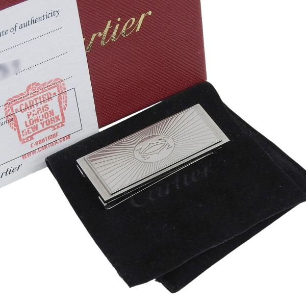 Cartier ステンレススチール マネークリップ 箱付き　カルティエ 楽天市場】Cartier カルティエマネークリップ 紙幣クリップシルバー