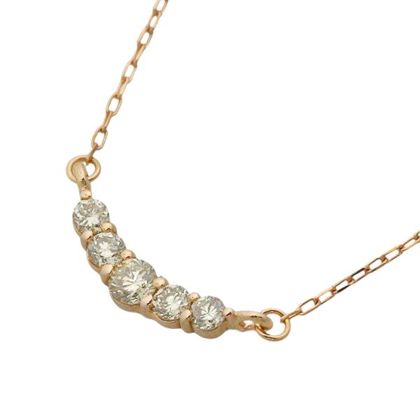 ネックレス 約0.5g K18PG ピンクゴールド メレダイヤモンド 0.10ct 5P