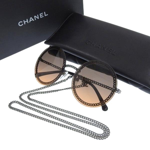 CHANELラウンド型サングラス CHANEL（シャネル） ココマーク ラウンド サングラス ブラック グレー